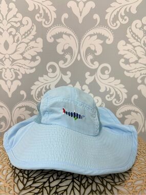 💫10/$25 • George Light Blue Kids Sun Hat with Fish Embroidery